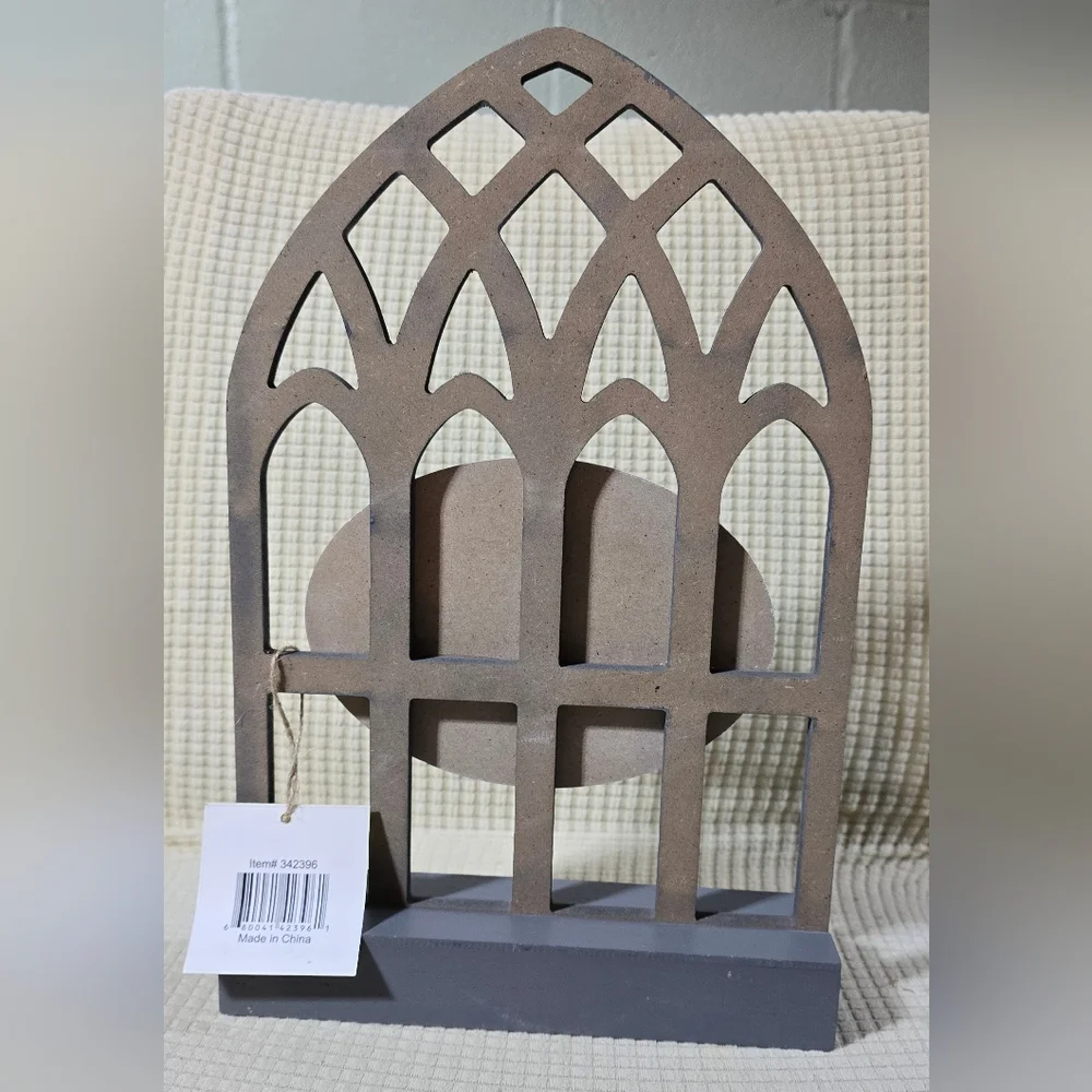 Wooden Tabletop Arch "Family" Decor Rustic Farmhouse Cathedral Window Design NWT - Picture 4 of 8